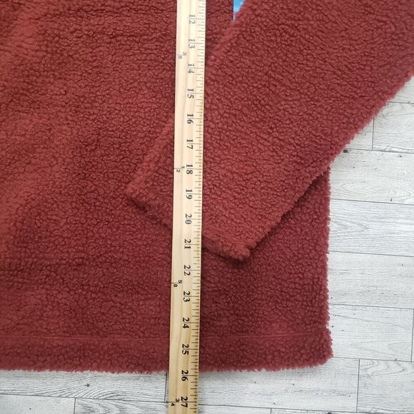 Berkley Jensen Sherpa Quarter Zip Wide Ribbed Collar Rust Cozy Womens XL NWT - Picture 11 of 12